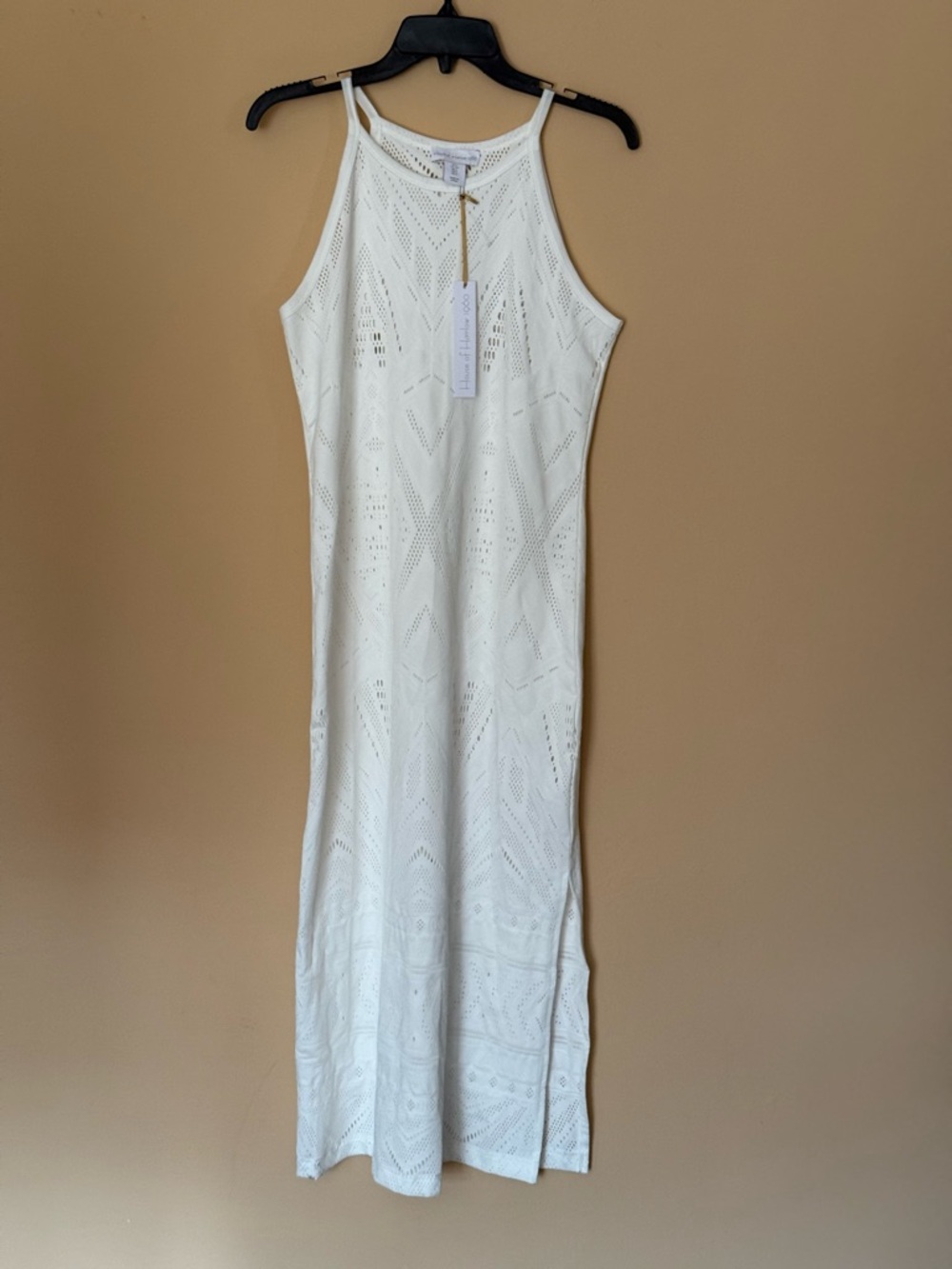 NWT $119 HOUSE OF HARLOW Women S Sleeveless White textured Maxi Dress cover up